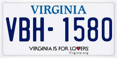 VA license plate VBH1580