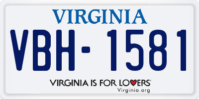 VA license plate VBH1581