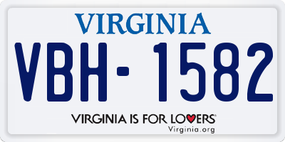 VA license plate VBH1582