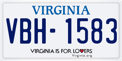 VA license plate VBH1583