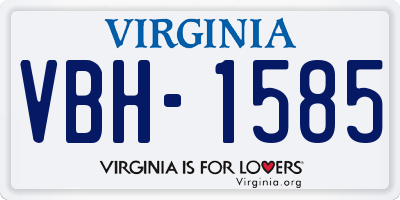 VA license plate VBH1585