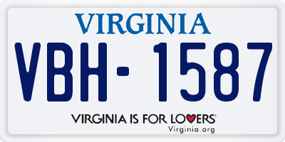 VA license plate VBH1587