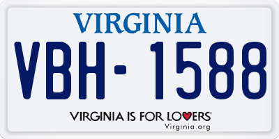 VA license plate VBH1588