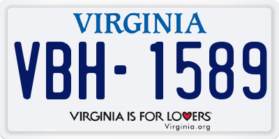 VA license plate VBH1589