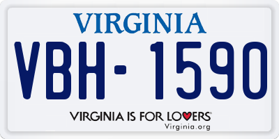 VA license plate VBH1590