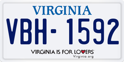 VA license plate VBH1592