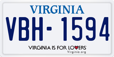 VA license plate VBH1594