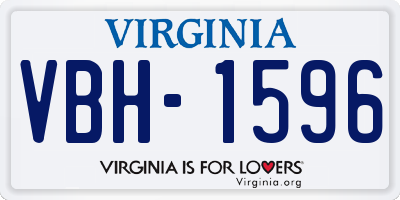 VA license plate VBH1596