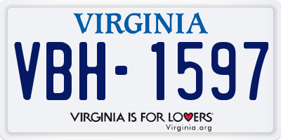 VA license plate VBH1597