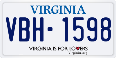 VA license plate VBH1598