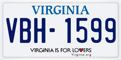 VA license plate VBH1599