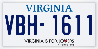 VA license plate VBH1611