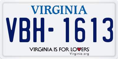 VA license plate VBH1613