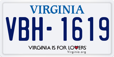 VA license plate VBH1619