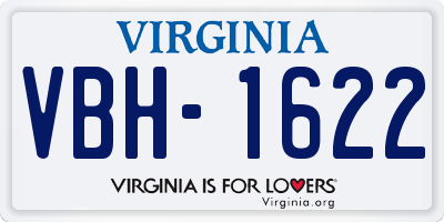 VA license plate VBH1622