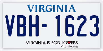 VA license plate VBH1623