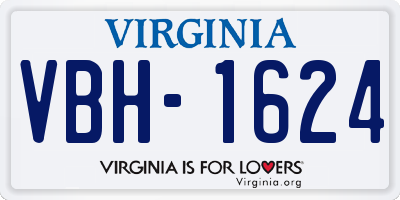 VA license plate VBH1624