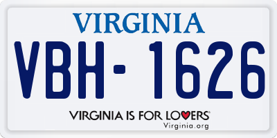 VA license plate VBH1626