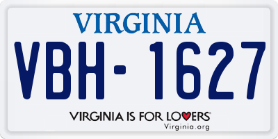 VA license plate VBH1627