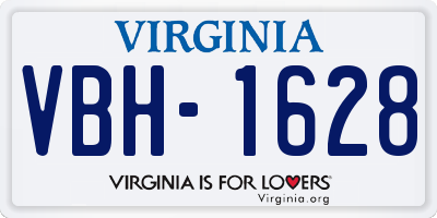 VA license plate VBH1628
