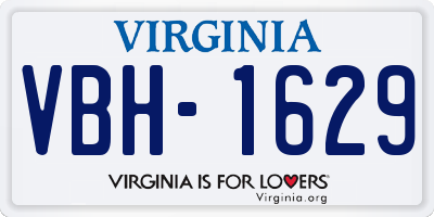 VA license plate VBH1629