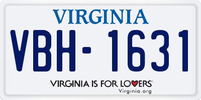 VA license plate VBH1631