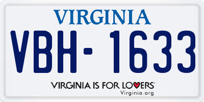 VA license plate VBH1633