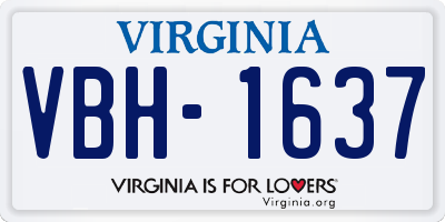 VA license plate VBH1637