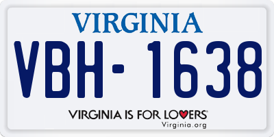 VA license plate VBH1638