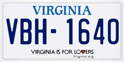VA license plate VBH1640