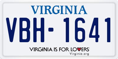 VA license plate VBH1641