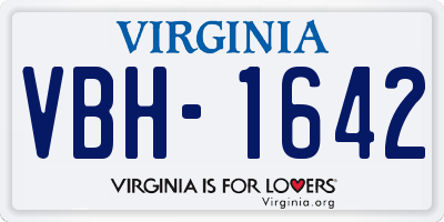 VA license plate VBH1642