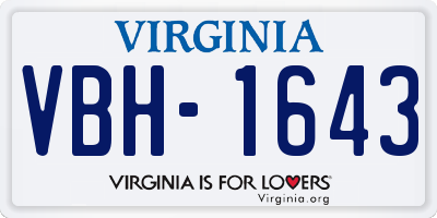 VA license plate VBH1643
