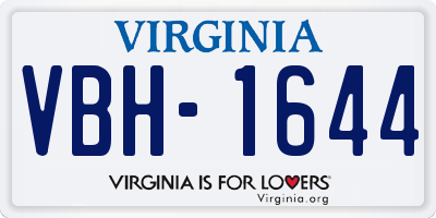 VA license plate VBH1644