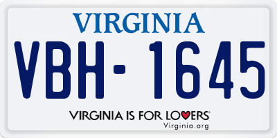 VA license plate VBH1645