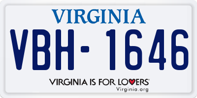 VA license plate VBH1646
