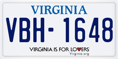 VA license plate VBH1648