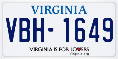 VA license plate VBH1649