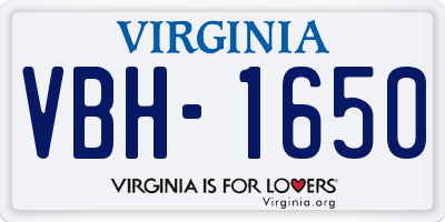 VA license plate VBH1650