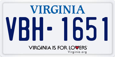 VA license plate VBH1651