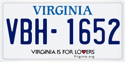 VA license plate VBH1652