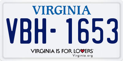 VA license plate VBH1653