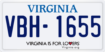 VA license plate VBH1655