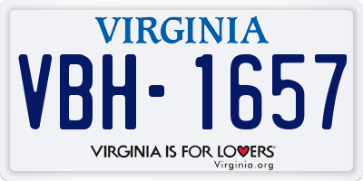 VA license plate VBH1657