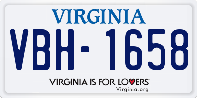 VA license plate VBH1658