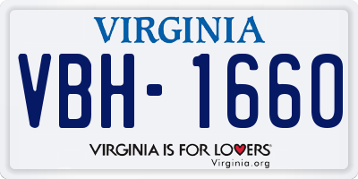 VA license plate VBH1660