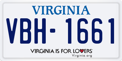 VA license plate VBH1661