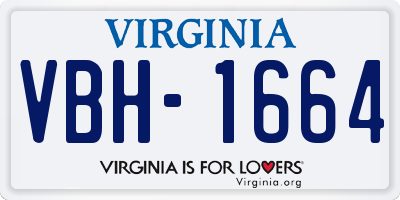 VA license plate VBH1664