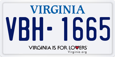 VA license plate VBH1665
