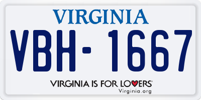 VA license plate VBH1667